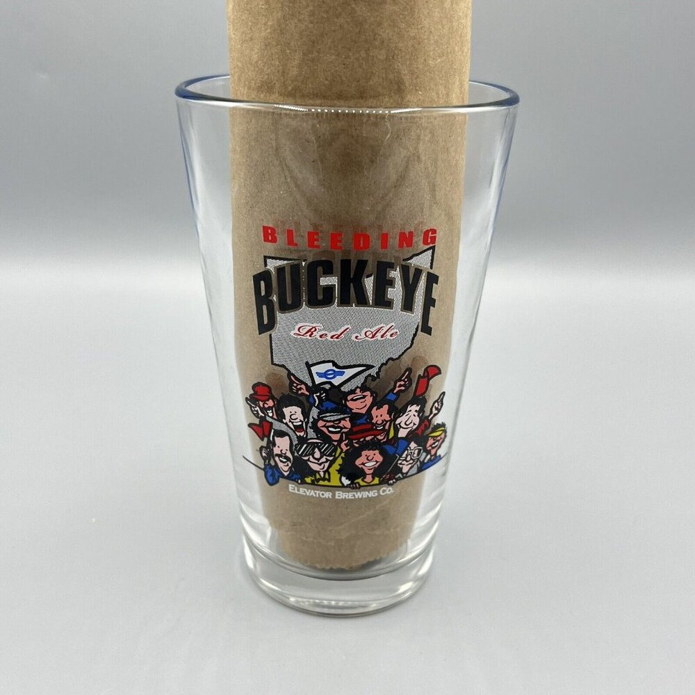 Elevator Brewing Bleeding Buckeye Red Ale Pint 16 Oz. Beer Glass Columbus Ohio